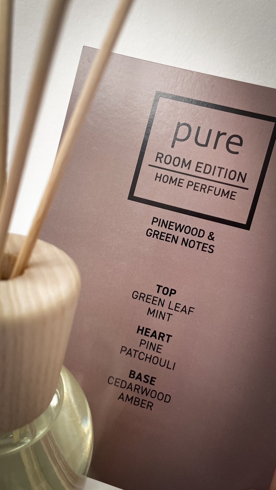 PURE Duftkarte Pinewood & Green Notes mit Duftnoten